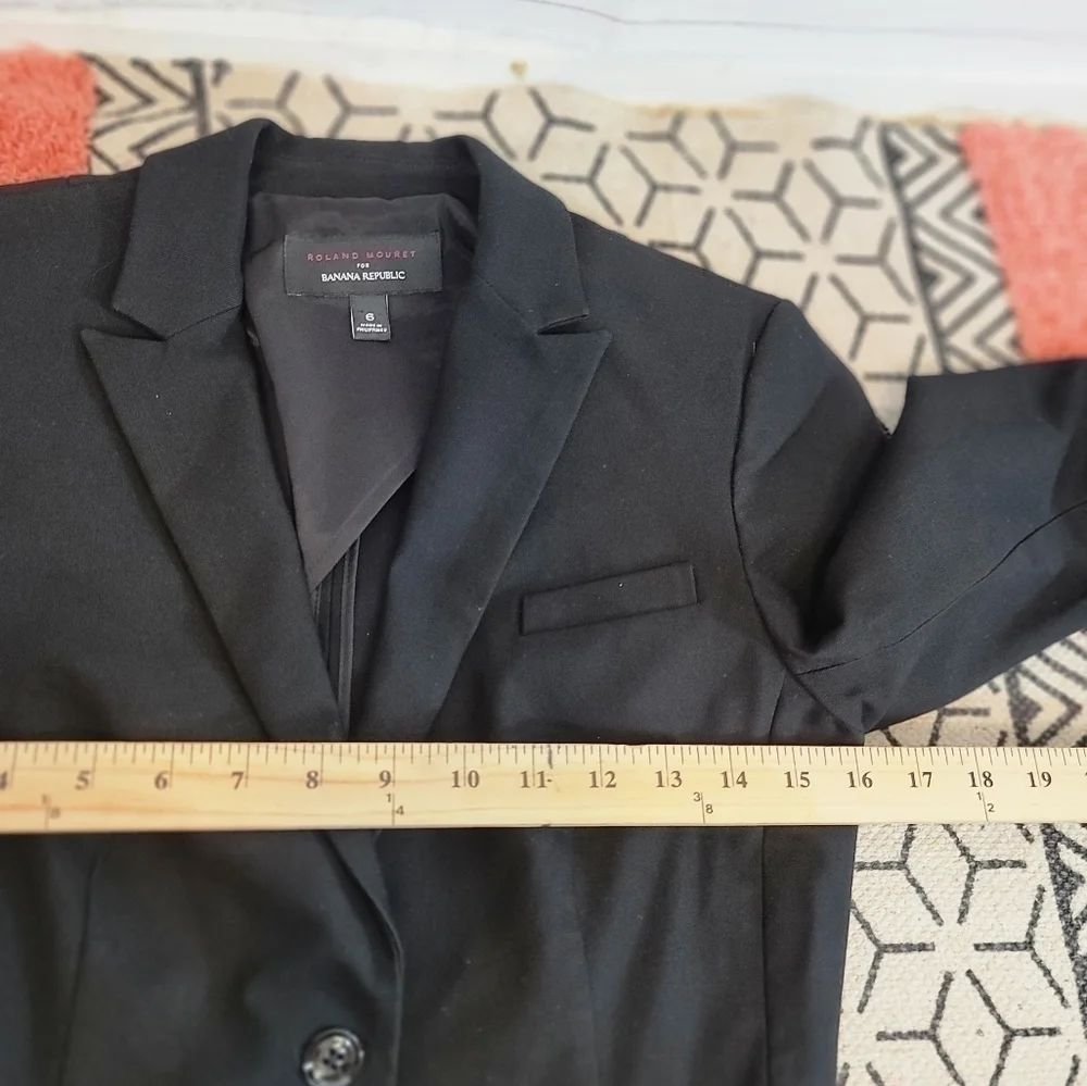 ROLAND MOURET FOR BANANA REPUBLIC BLACK BLAZER JACKET, SZ 6